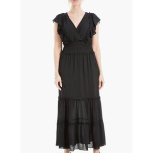 NWT Max Studio Pebble Crepe Flutter Sleeve Maxi Dress